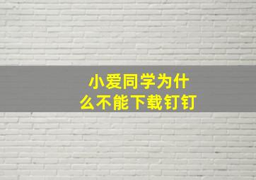 小爱同学为什么不能下载钉钉