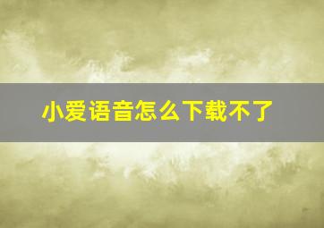 小爱语音怎么下载不了