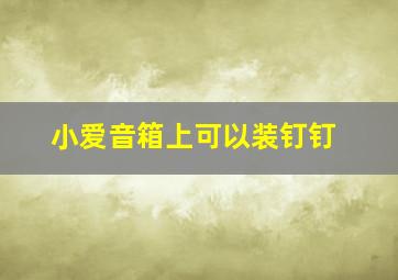 小爱音箱上可以装钉钉