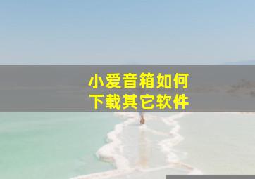 小爱音箱如何下载其它软件