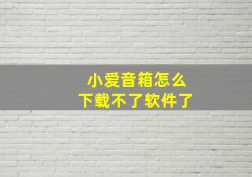 小爱音箱怎么下载不了软件了