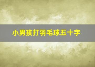 小男孩打羽毛球五十字