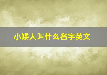 小矮人叫什么名字英文