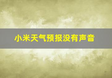 小米天气预报没有声音