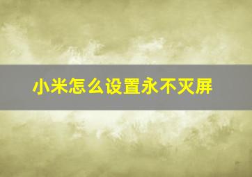 小米怎么设置永不灭屏