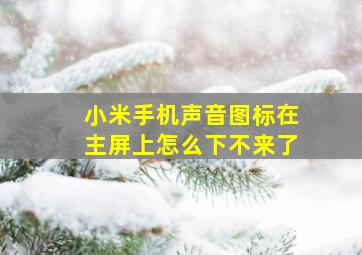 小米手机声音图标在主屏上怎么下不来了