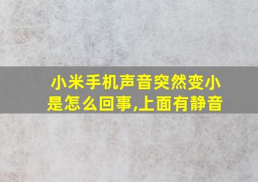 小米手机声音突然变小是怎么回事,上面有静音