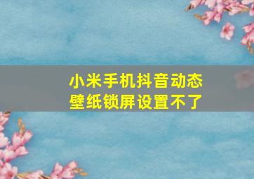 小米手机抖音动态壁纸锁屏设置不了