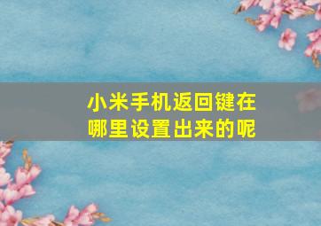 小米手机返回键在哪里设置出来的呢