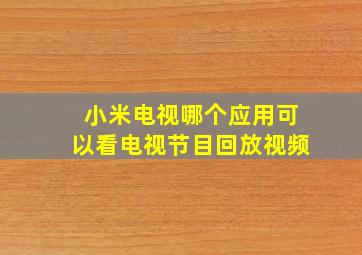 小米电视哪个应用可以看电视节目回放视频