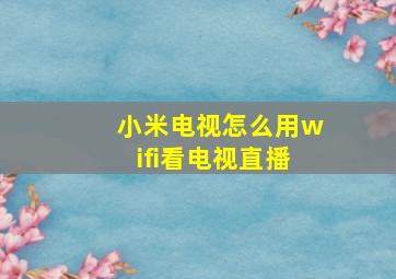 小米电视怎么用wifi看电视直播