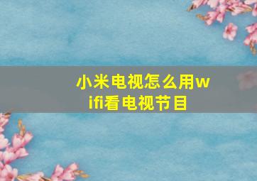 小米电视怎么用wifi看电视节目