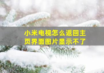 小米电视怎么返回主页界面图片显示不了