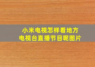 小米电视怎样看地方电视台直播节目呢图片