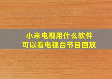 小米电视用什么软件可以看电视台节目回放