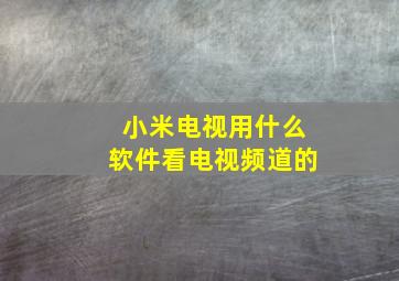 小米电视用什么软件看电视频道的