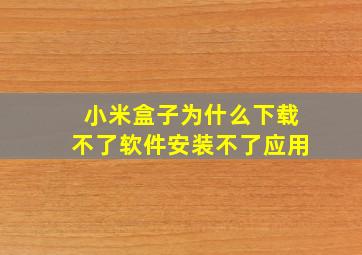 小米盒子为什么下载不了软件安装不了应用