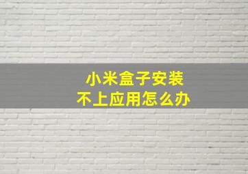 小米盒子安装不上应用怎么办