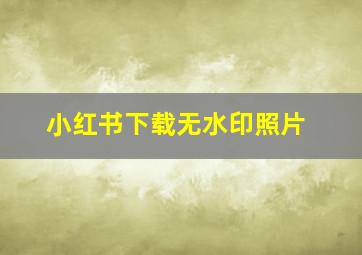 小红书下载无水印照片