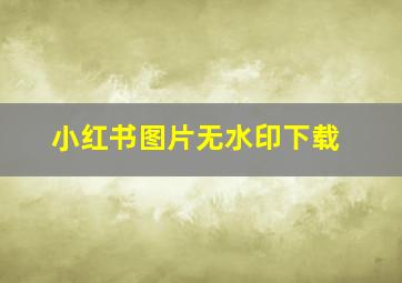 小红书图片无水印下载