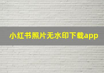 小红书照片无水印下载app