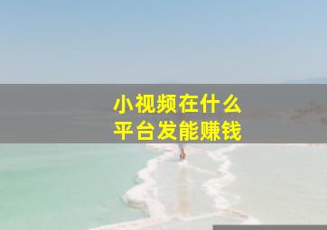 小视频在什么平台发能赚钱