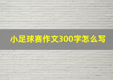 小足球赛作文300字怎么写