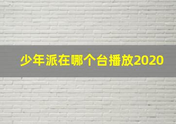 少年派在哪个台播放2020