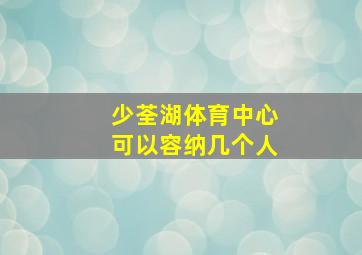 少荃湖体育中心可以容纳几个人