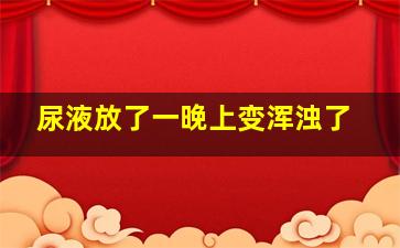 尿液放了一晚上变浑浊了