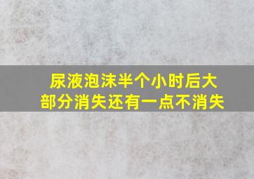 尿液泡沫半个小时后大部分消失还有一点不消失