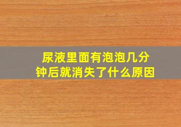 尿液里面有泡泡几分钟后就消失了什么原因