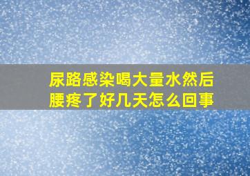 尿路感染喝大量水然后腰疼了好几天怎么回事