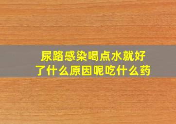 尿路感染喝点水就好了什么原因呢吃什么药