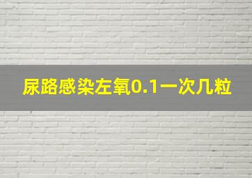 尿路感染左氧0.1一次几粒