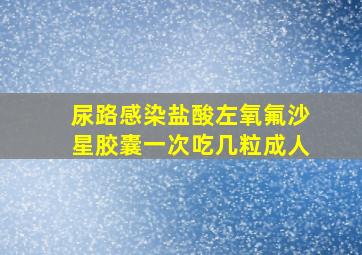 尿路感染盐酸左氧氟沙星胶囊一次吃几粒成人