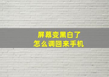 屏幕变黑白了怎么调回来手机