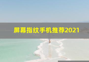 屏幕指纹手机推荐2021