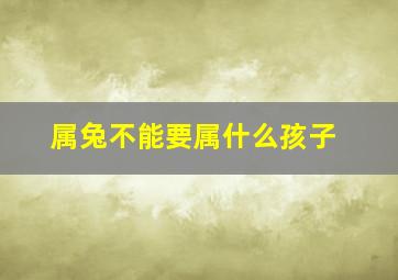 属兔不能要属什么孩子