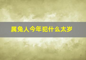 属兔人今年犯什么太岁