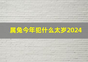 属兔今年犯什么太岁2024