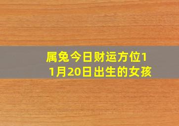 属兔今日财运方位11月20日出生的女孩