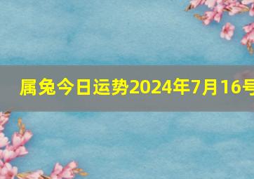 属兔今日运势2024年7月16号