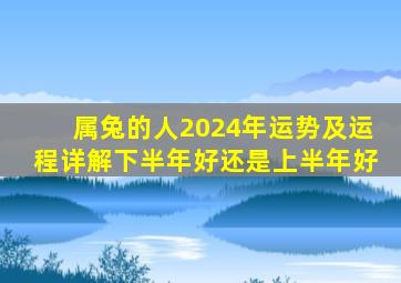 属兔的人2024年运势及运程详解下半年好还是上半年好