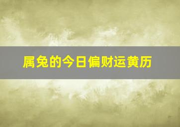 属兔的今日偏财运黄历