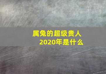 属兔的超级贵人2020年是什么