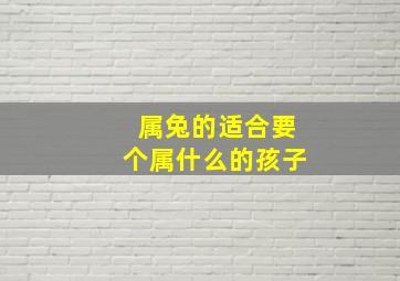 属兔的适合要个属什么的孩子