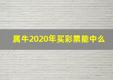 属牛2020年买彩票能中么