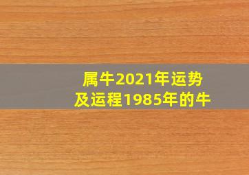 属牛2021年运势及运程1985年的牛