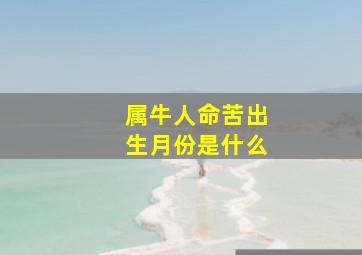 属牛人命苦出生月份是什么